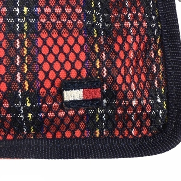 TOMMY HILFIGER Mini Purse Y2K Style Bag Plaid Tartan Mesh Sporty Classic Varsity - Picture 8 of 16
